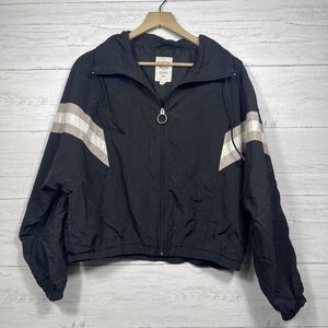 Garage womens cropped windbreaker size medium black casual outdoor